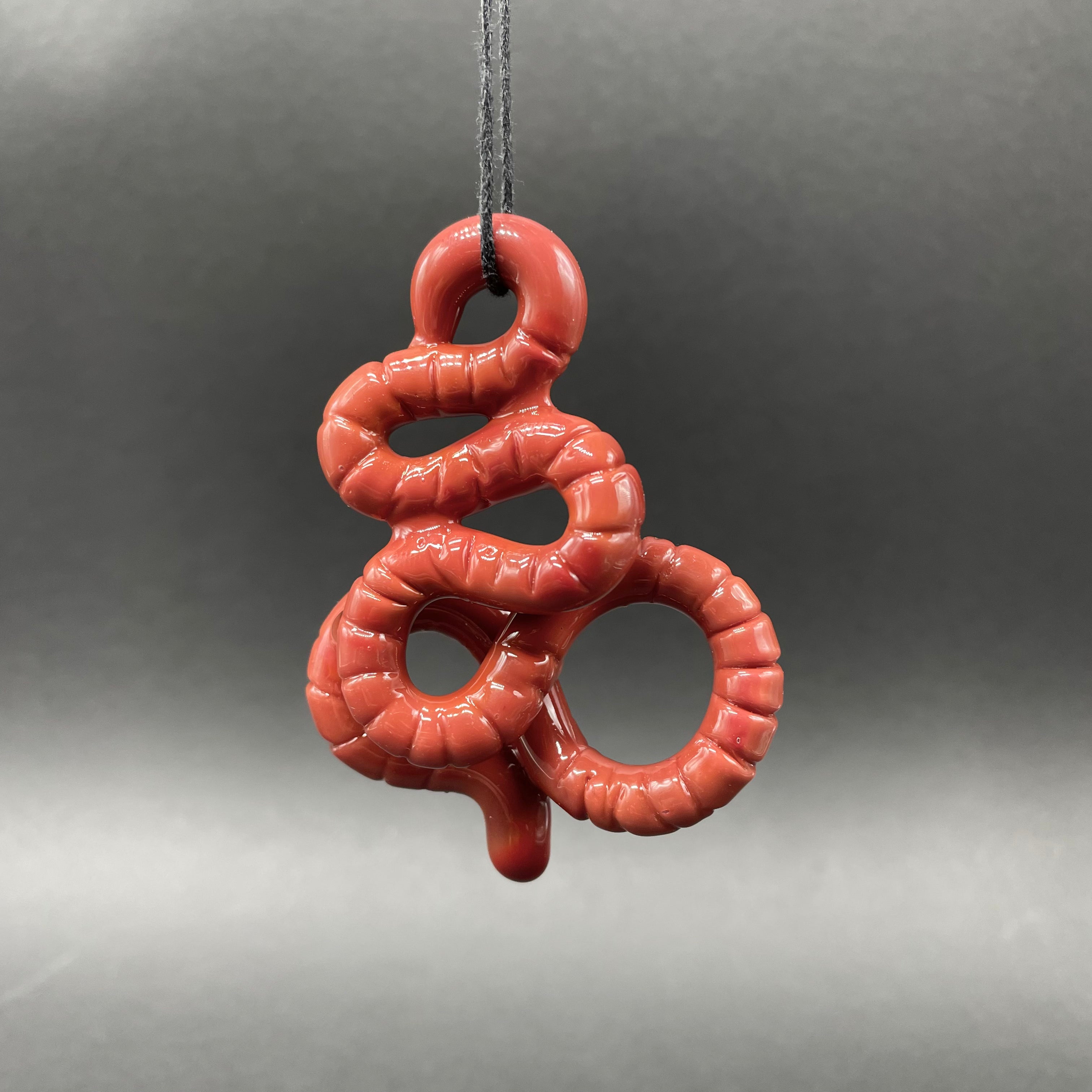 Handmade Glass Earthworm Pendant Necklace - Unique Nature-Inspired Jewelry for Women | Perfect for Outdoor Adventures, Earth Day Gifts & Boho Fashion