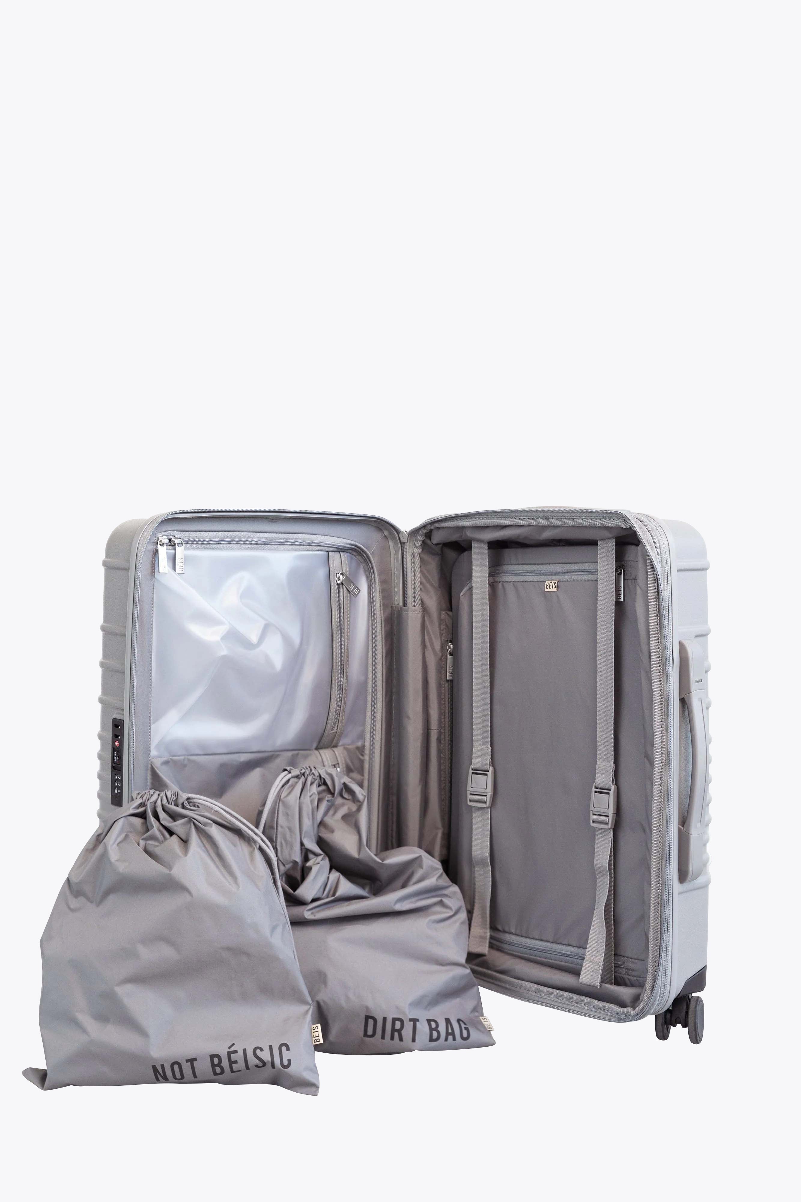 Grey Carry On Roller Luggage - Lightweight & Durable Suitcase for Air Travel, Business Trips & Weekend Getaways