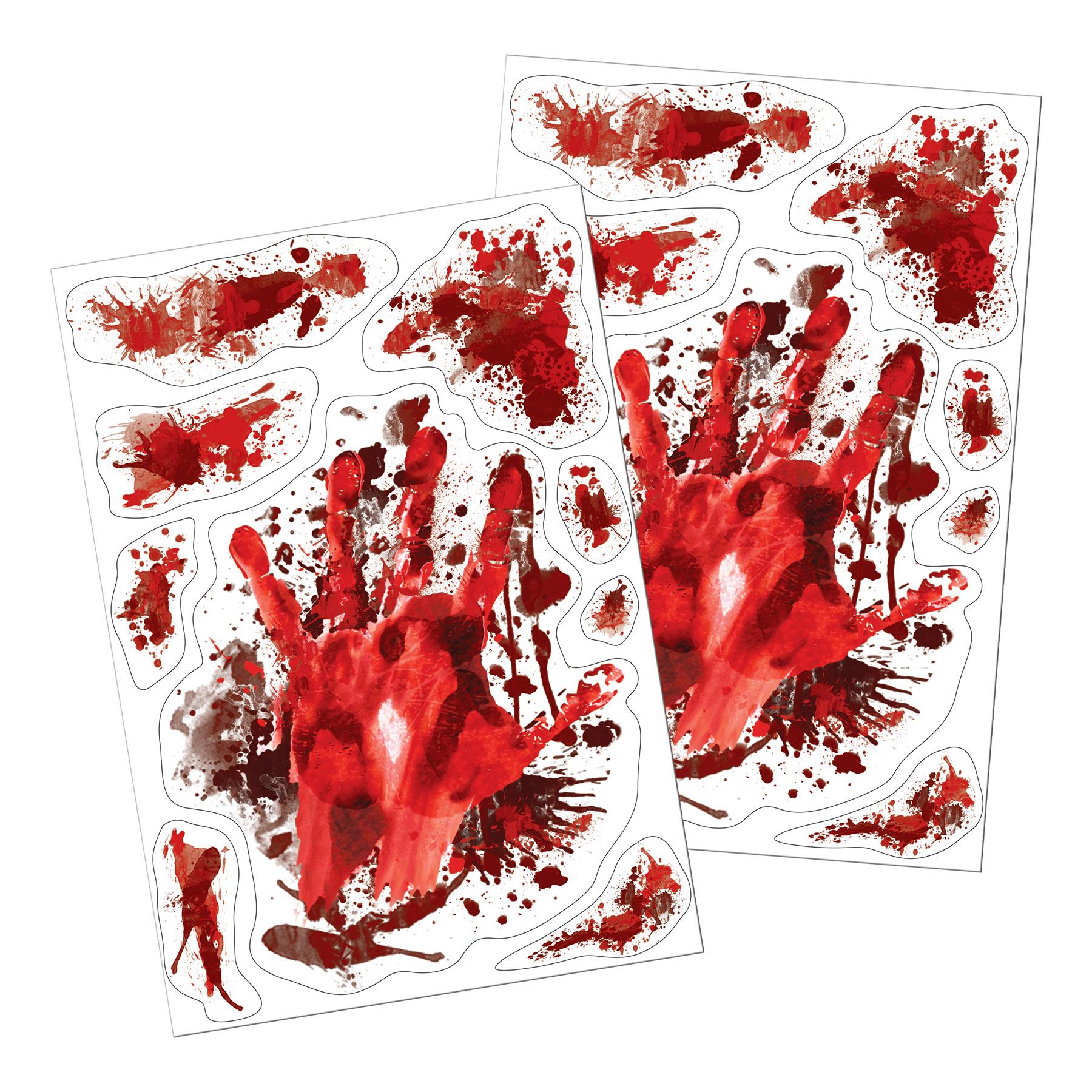 12 Pack Beistle Halloween Blood Splatter Window Clings - Self-Adhesive Decals for Spooky Party Decor, Haunted House & Trick or Treat Scenes