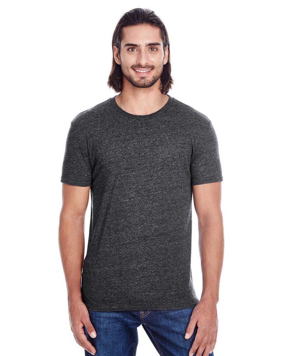Threadfast Apparel 102A Unisex Triblend T-Shirt - Soft Cotton Blend Tee for Men & Women - Black Comfort Fit Crew Neck Short Sleeve Shirt - Perfect for Casual Wear, Gym, and Everyday Outfits