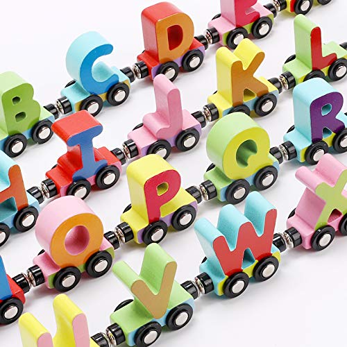 Wooden Magnetic Alphabet & Number Train Set for Kids – Early Learning Educational Toy for Toddlers | Perfect for Preschool Playtime & Montessori Activities