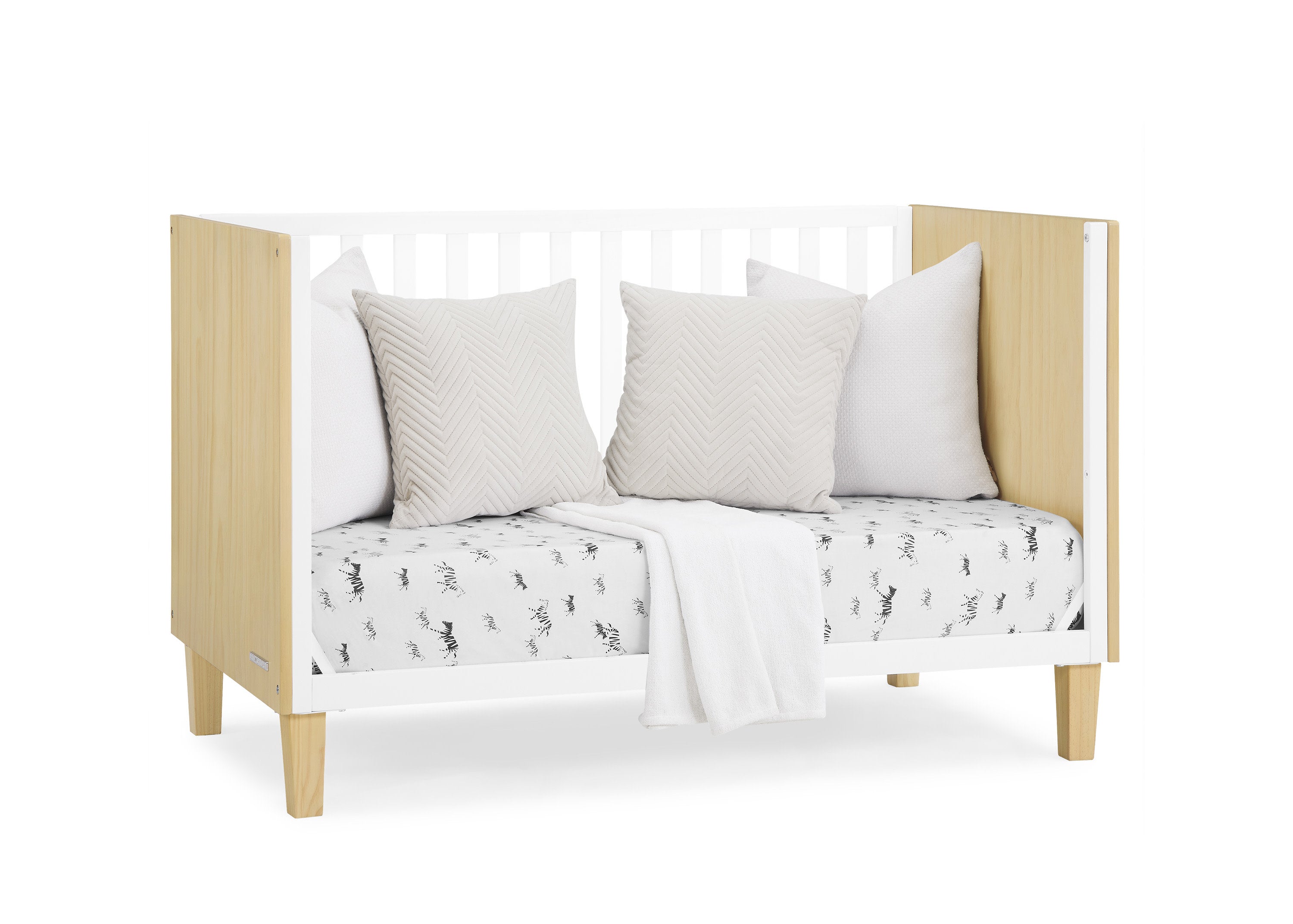 Sonny 4-in-1 Convertible Baby Crib - Toddler Bed, Daybed & Full-Size Bed - Safe & Stylish Nursery Furniture for Boys & Girls - Perfect for Newborns to Teens