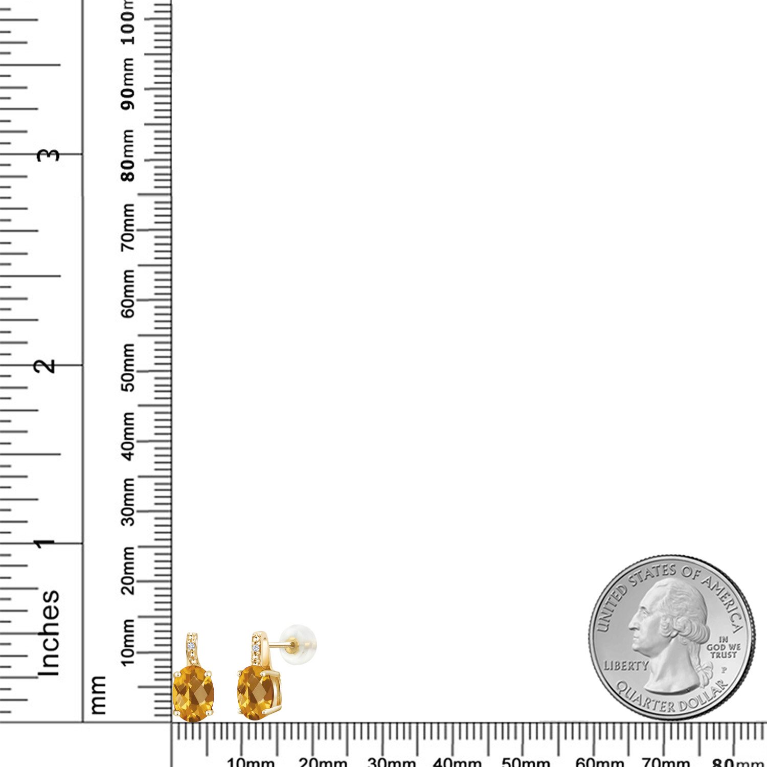 10K Yellow Gold 8X6MM Oval Birthstone & Diamond Earrings for Women | Elegant Gemstone Jewelry for Birthdays, Anniversaries & Special Occasions