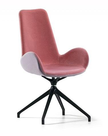 Midj Dalia PA X47 Modern Swivel Armchair - 360° Rotating Lounge Chair with Upholstered Seat & Metal Base - Perfect for Living Room, Office, or Reading Nook