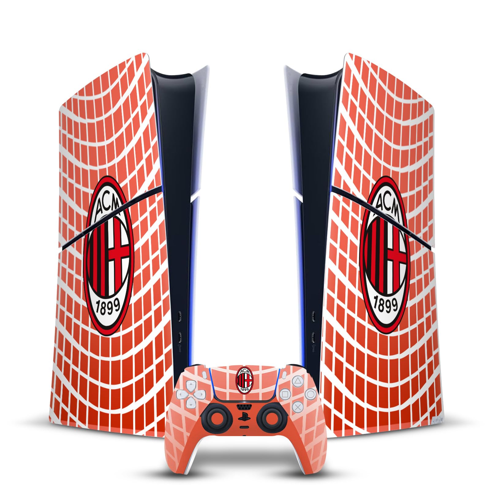 Official AC Milan Away 2020/21 Crest Vinyl Gaming Skin Sticker Compatible with Sony PlayStation 5 PS5 Slim & Digital Edition Console & DualSense Controller - Durable Protection for Gamers, Perfect for Football Fans and Gaming Enthusiasts
