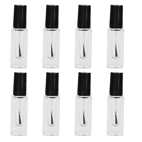 A K Homes - Clear Nail Polish Bottles with Built-in Mixing Brush & Steel Ball for Even Application - Perfect for Home, Travel & On-the-Go Touch Ups