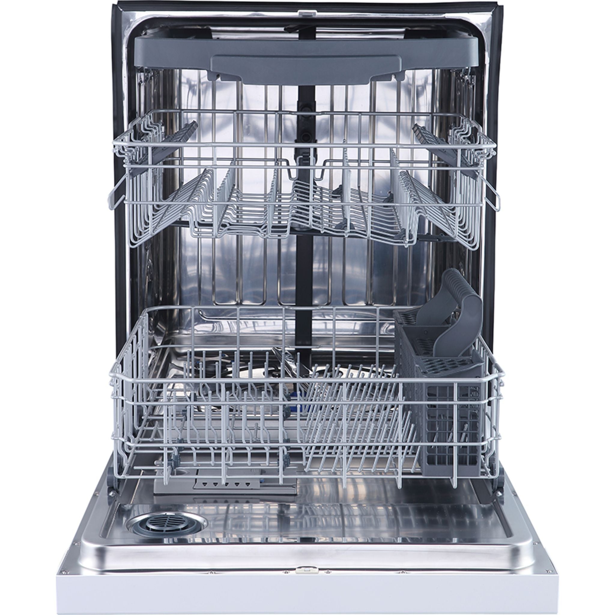 GE GBF655SGPWW 24-Inch Built-In Dishwasher with Front Control, Stainless Steel Tall Tub in White - Perfect for Modern Kitchens & Small Families