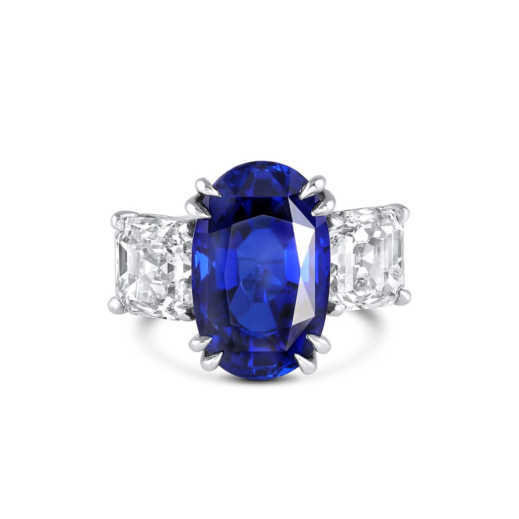 12.27ct Natural Burma Royal Blue Sapphire & Diamond Ring - GIA & Gübelin Certified - Luxury Engagement, Wedding, Anniversary Jewelry Gift