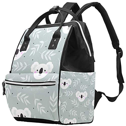 Shiiny Cute Koala Diaper Backpack - Multi-Functional Waterproof Baby Care Bag with Cooler Pocket & Tissue Holder - Perfect for Travel, Daycare & Family Outings