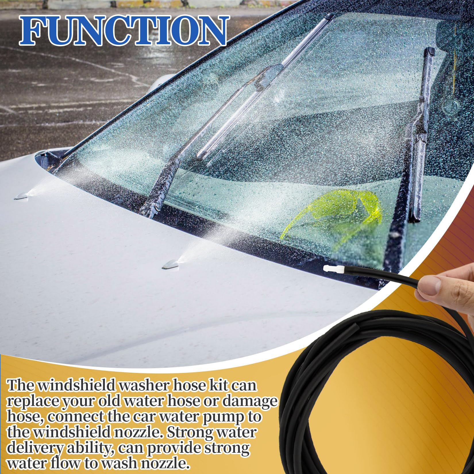 Car Windshield Washer Hose 4m with 12 Connectors - Universal Fit for Most Cars, Easy Installation