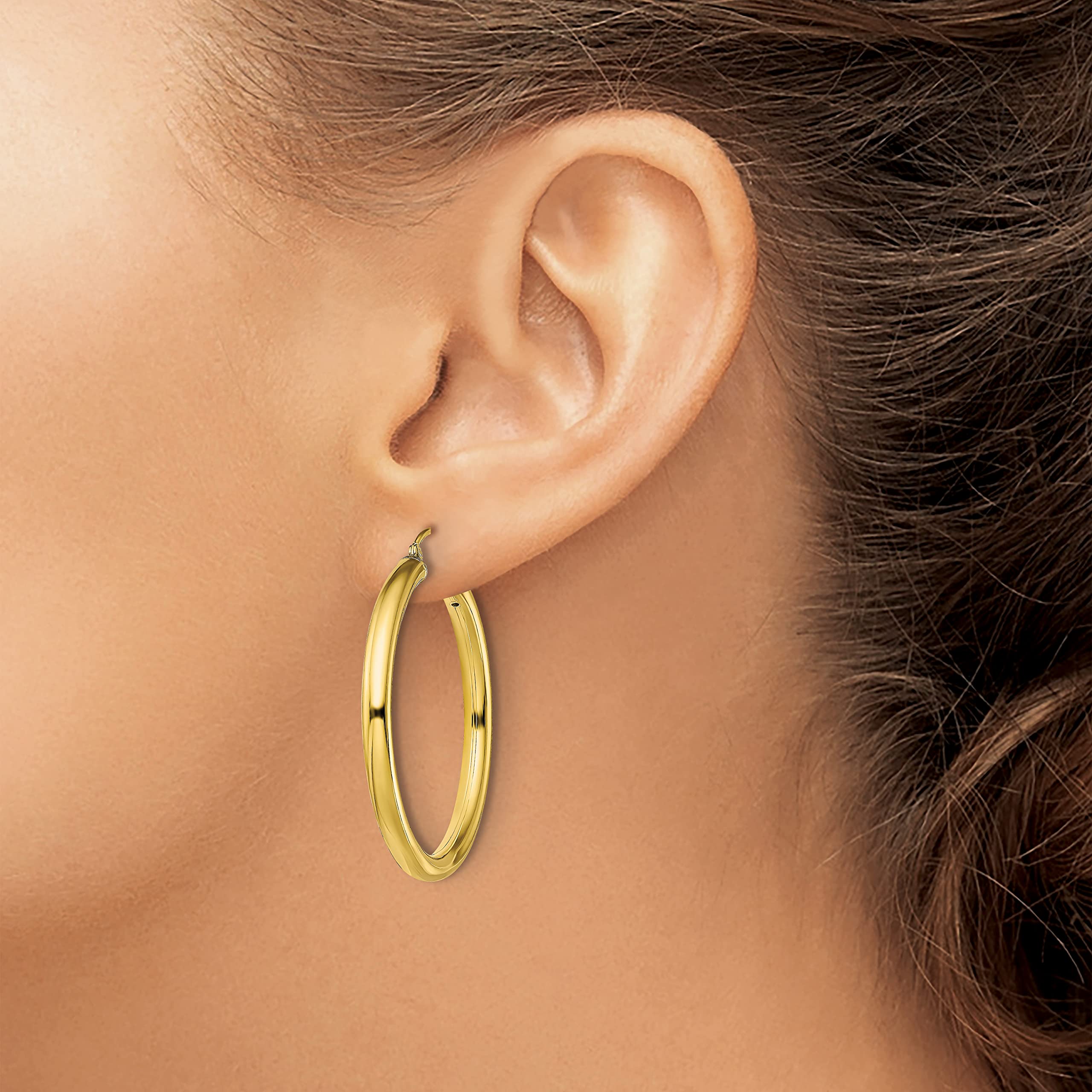 925 Sterling Silver Gold-Plated Large Hoop Earrings for Women | Round Fashion Jewelry | Perfect for Parties, Weddings & Everyday Wear