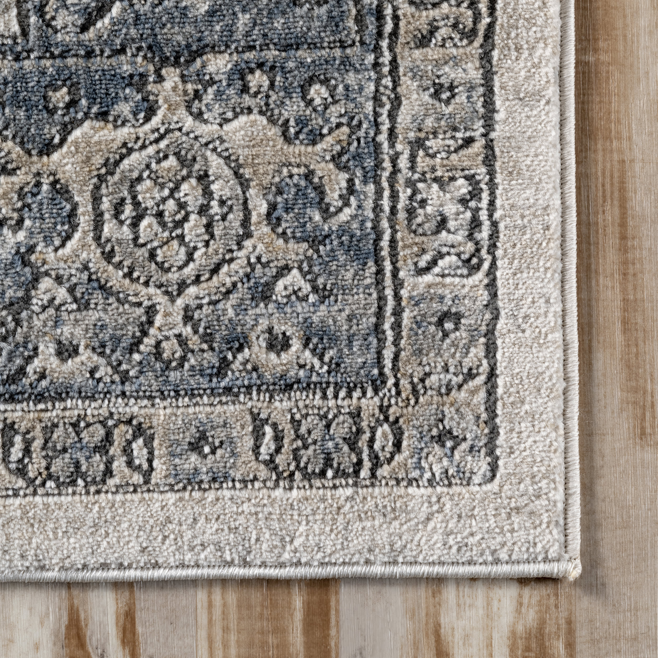 Stylish Grey Bordered Medallion Rug - Perfect for Living Room, Bedroom, and Home Decor