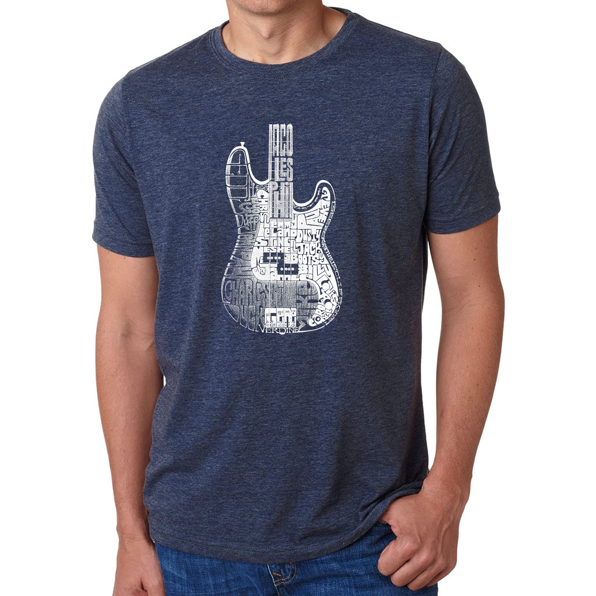 Premium Blend Men's Bass Guitar Word Art T-Shirt - Soft Cotton Graphic Tee for Musicians & Music Lovers - Perfect for Concerts, Gifts & Casual Wear