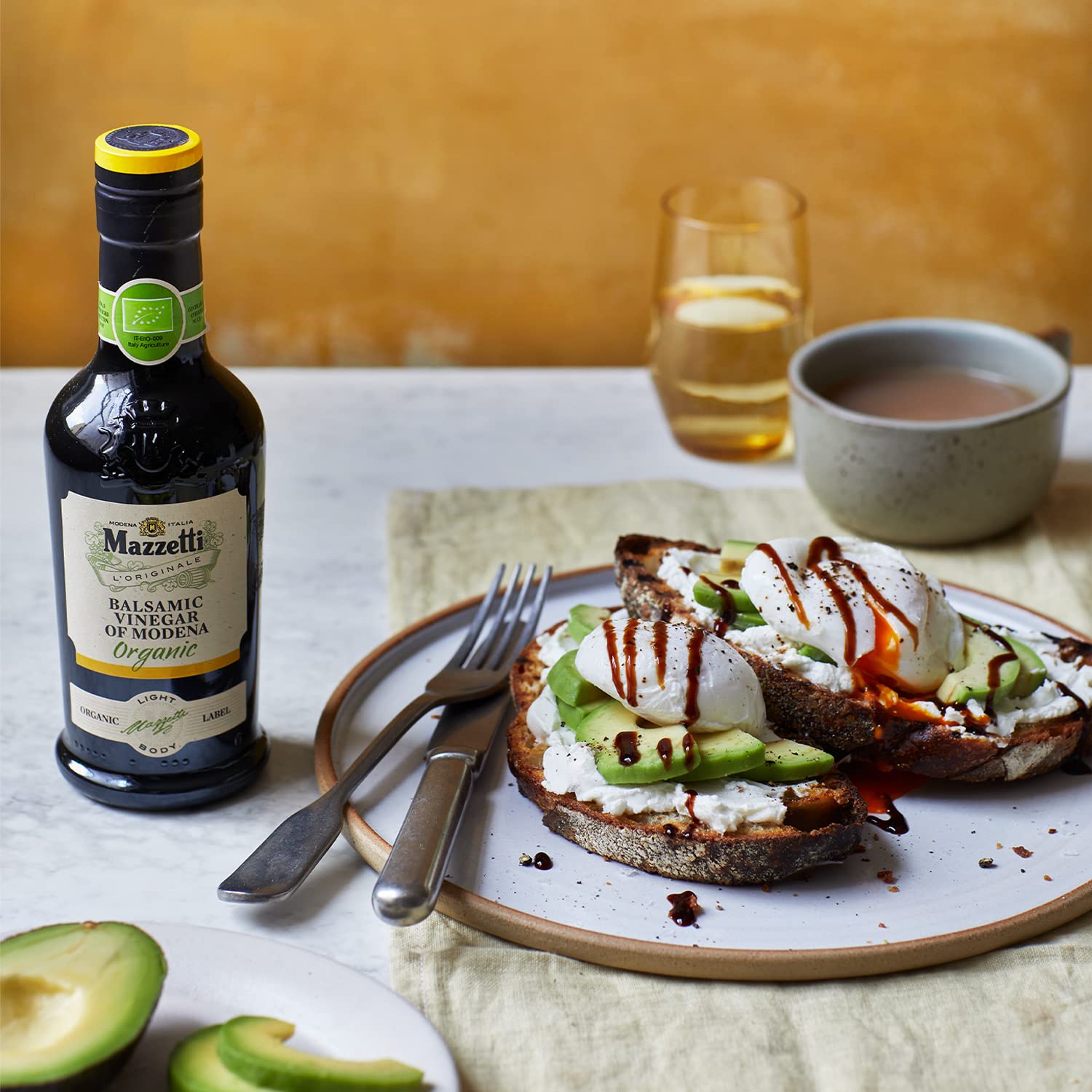 Mazzetti L'Originale Organic Aged Balsamic Vinegar of Modena - 3 Leaf Certified, 8.45 oz - Premium Italian Condiment for Salads, Cheese & Gourmet Cooking