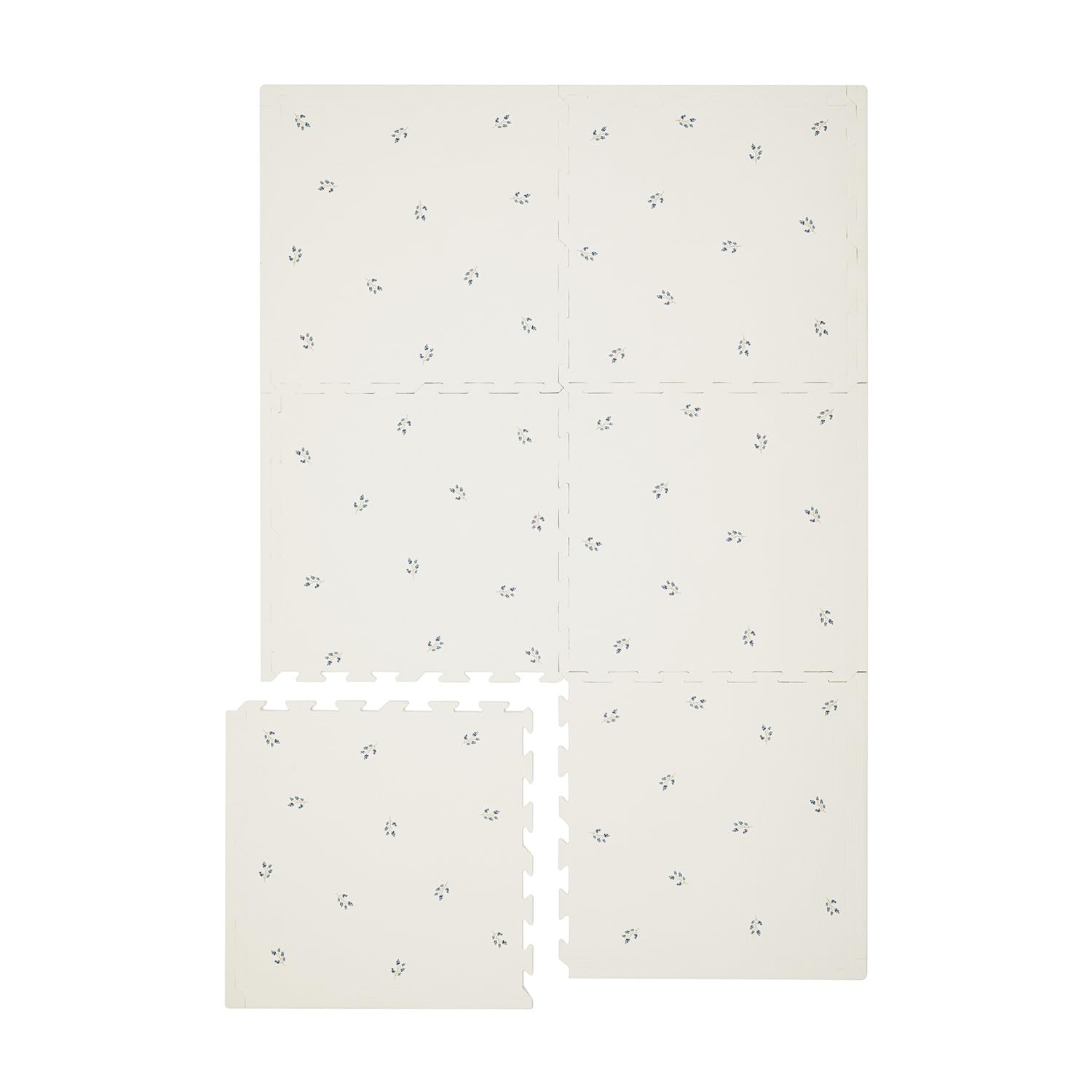 3 Sprouts Kids Foam Puzzle Play Mat - Interlocking Foam Tiles for Baby Play Area & Toddler Safe Flooring - Non-Toxic Soft Playroom Mats with Educational Puzzle Design (Blueberry Natural) - Perfect for Nursery, Daycare & Indoor Play Spaces