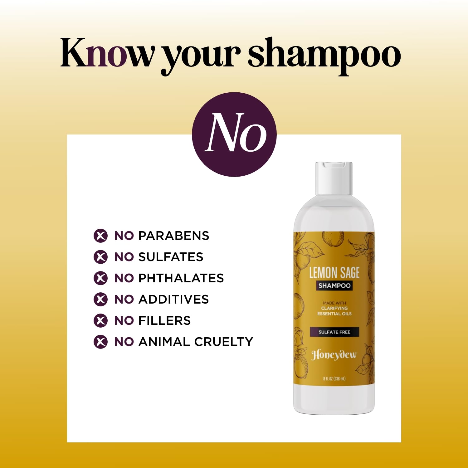 Lemon Sage Clarifying Shampoo for Oily Hair - Sulfate Free Deep Cleansing Shampoo with Keratin & Tea Tree Oil for Scalp Care - Rosemary Shampoo for Men & Women | Perfect for Daily Use & Removing Product Buildup