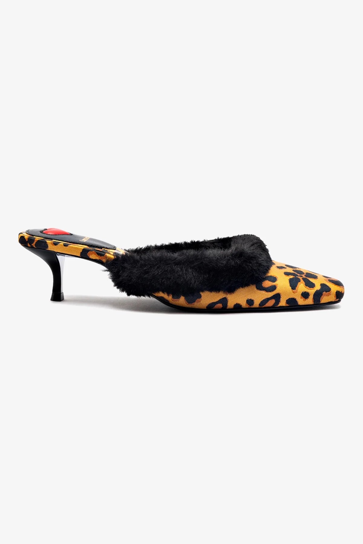 Amal Faux Fur Mule Slippers - Leopard Jacquard Design - Cozy House Shoes for Women - Perfect for Lounging at Home and Casual Outings