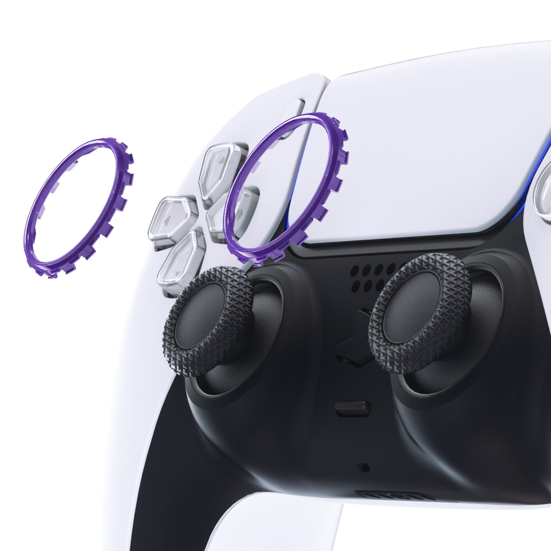eXtremeRate Custom Replacement Accent Rings for PS5 Controller - Purple | PS5 Accessories for Gaming Enthusiasts | Perfect for Customization & Competitive Gaming