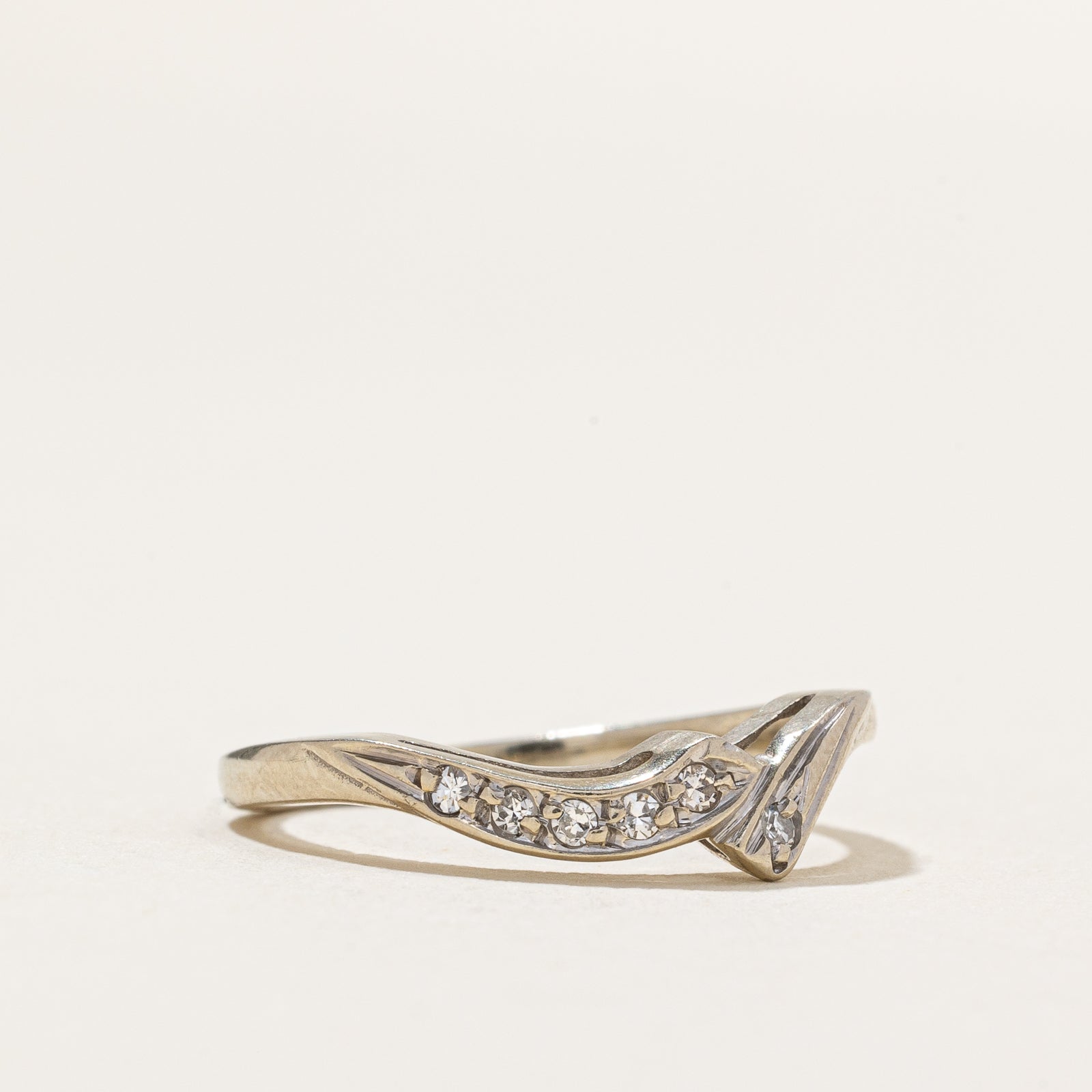0.05ctw Diamond Contour Ring - Size 5.75 - Elegant Wedding Band, Anniversary Gift, or Everyday Jewelry for Women