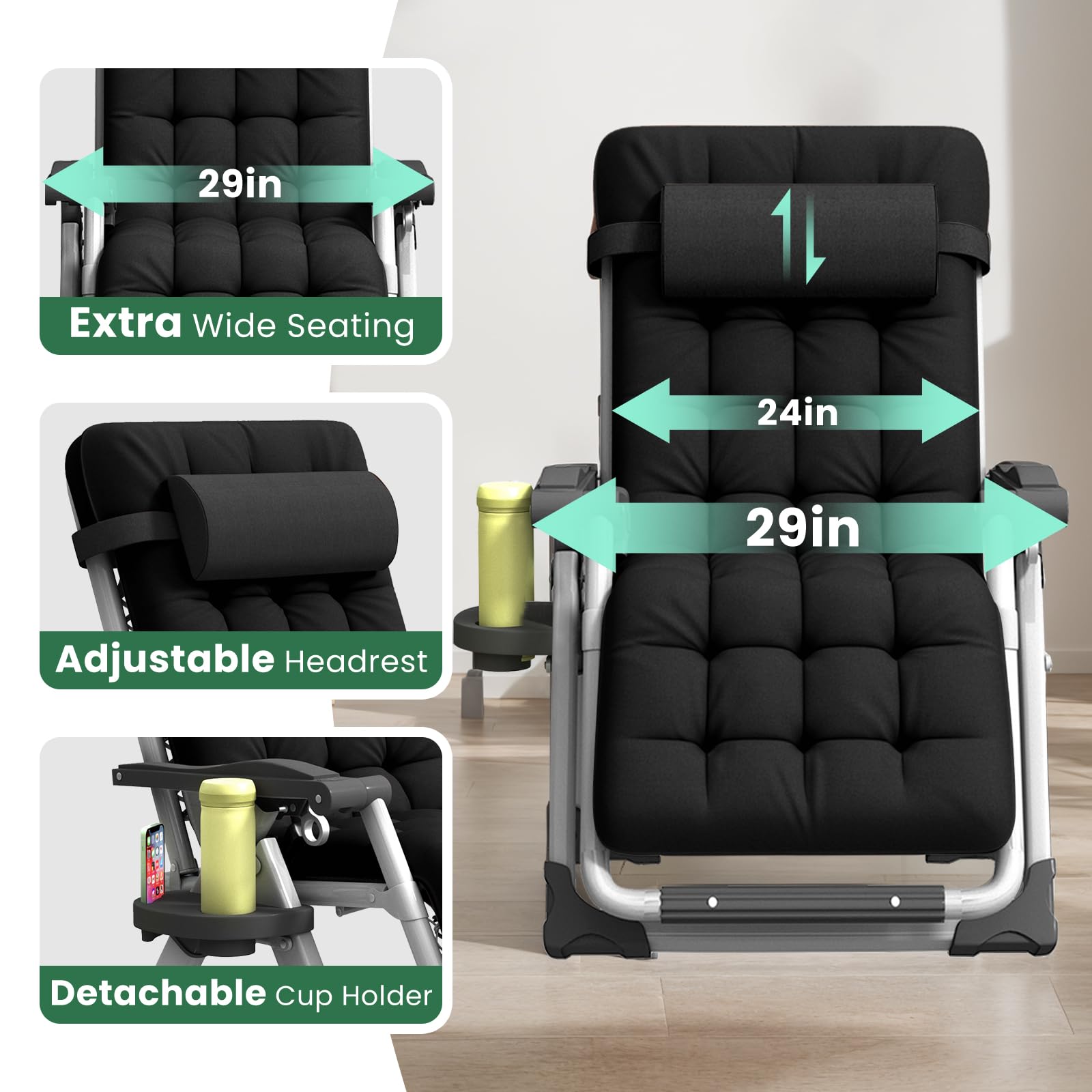 Extra Wide Zero Gravity Lounge Chair - 29
