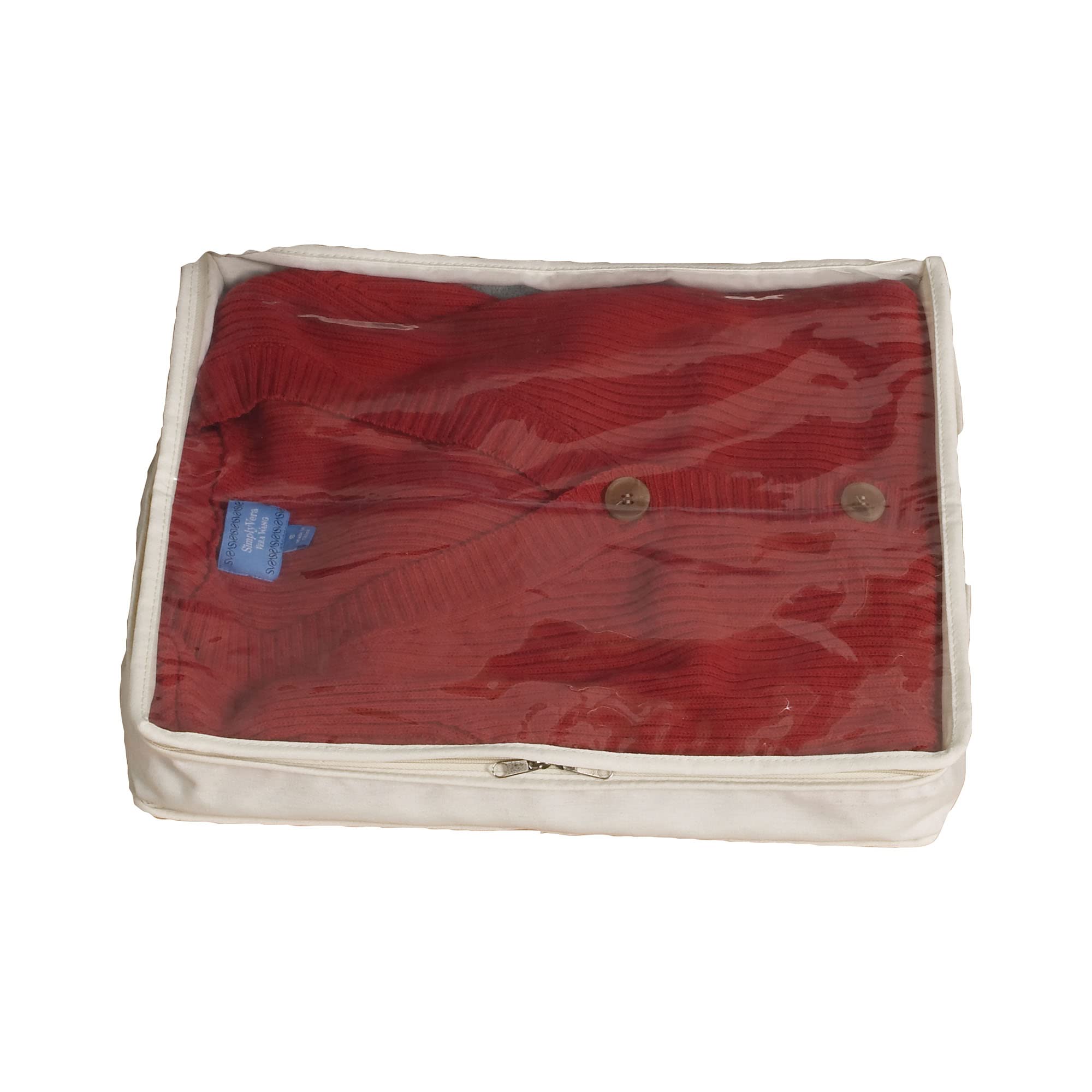 Natural Canvas Sweater Storage Bags - Set of 2, Breathable Fabric for Seasonal Clothing Organization - Perfect for Closet, Underbed & Travel Storage
