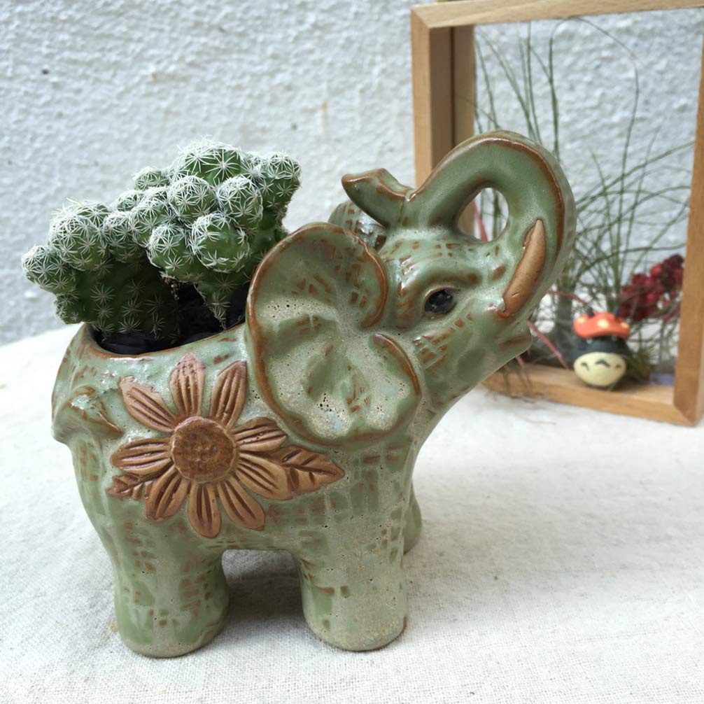 DOITOOL Stylish Ceramic Succulent Planter - Artistic Home Decor Flower Pot for Indoor Plants, Perfect for Living Room, Office, and Garden Decor
