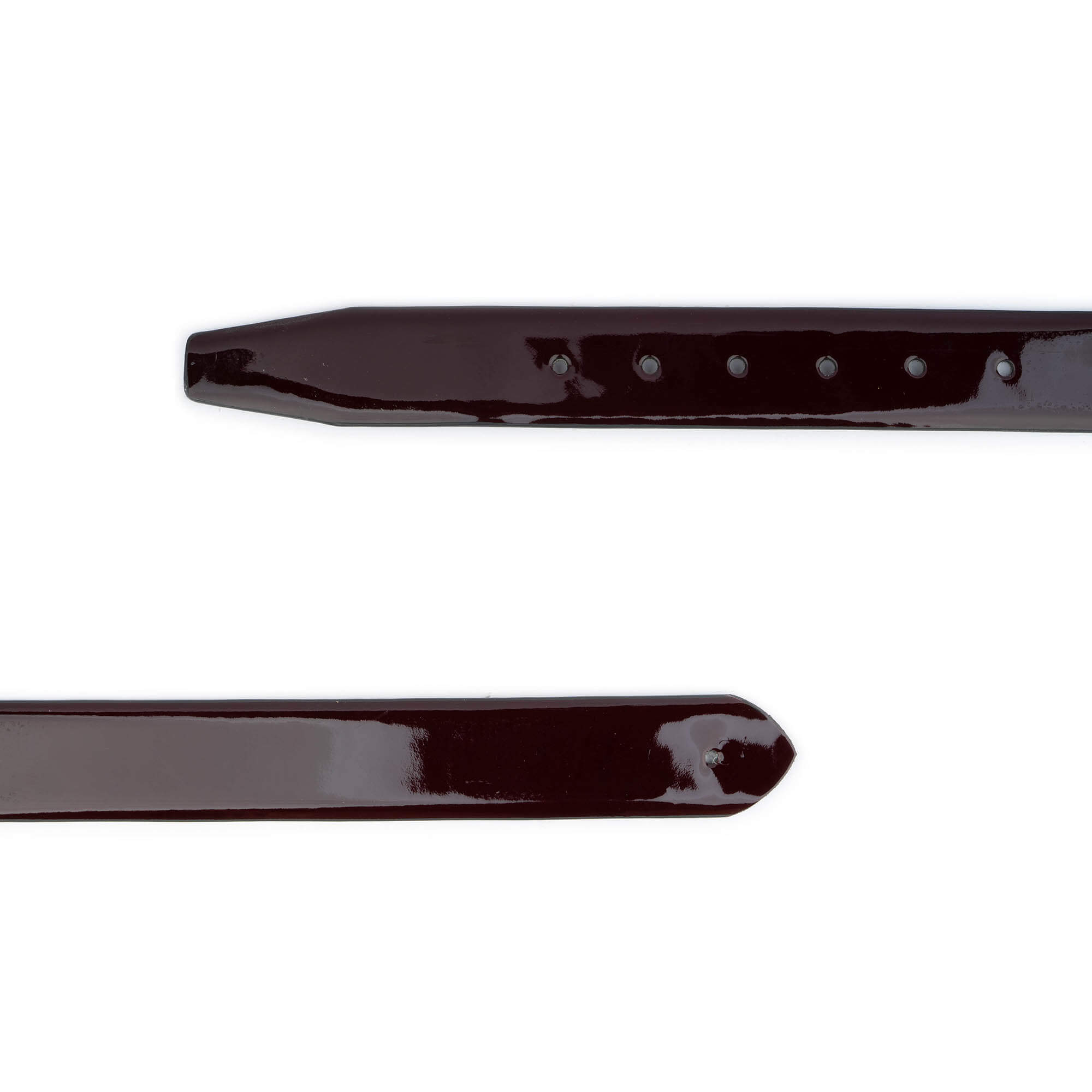 Men's Glossy Burgundy Leather Belt Strap - Replacement for Cartier Buckle - Perfect for Formal Wear & Business Attire