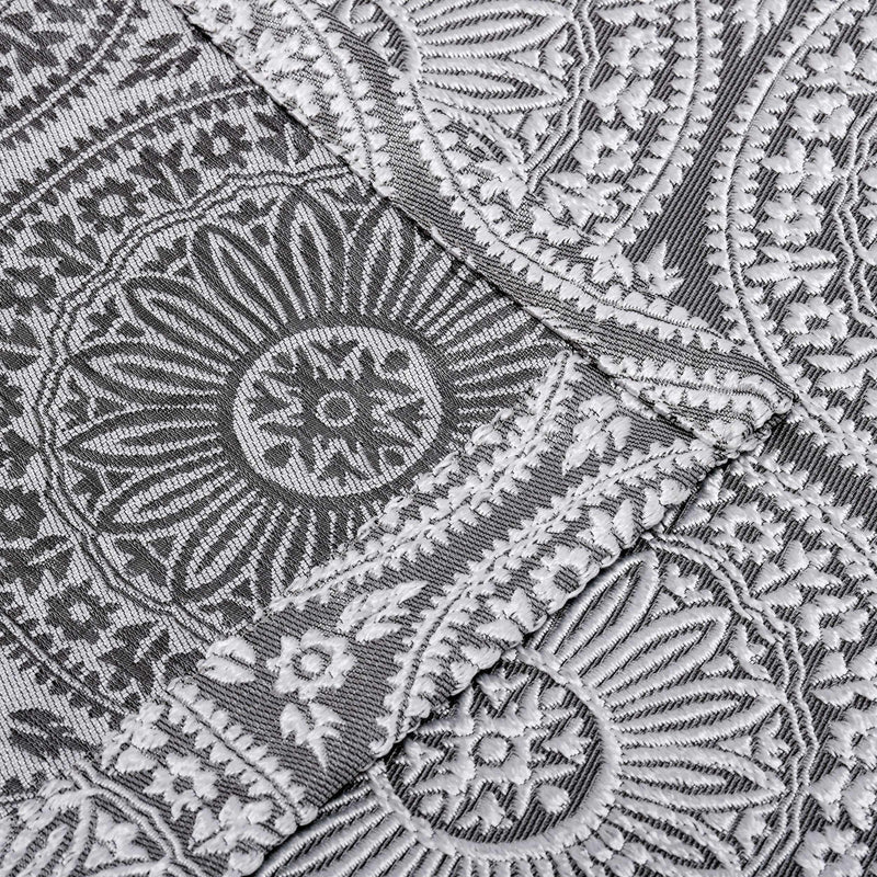 Eminence Jacquard Geometric Floral Mandala Curtain Panel Set of 2 - Premium Blackout Window Drapes for Living Room & Bedroom Decor