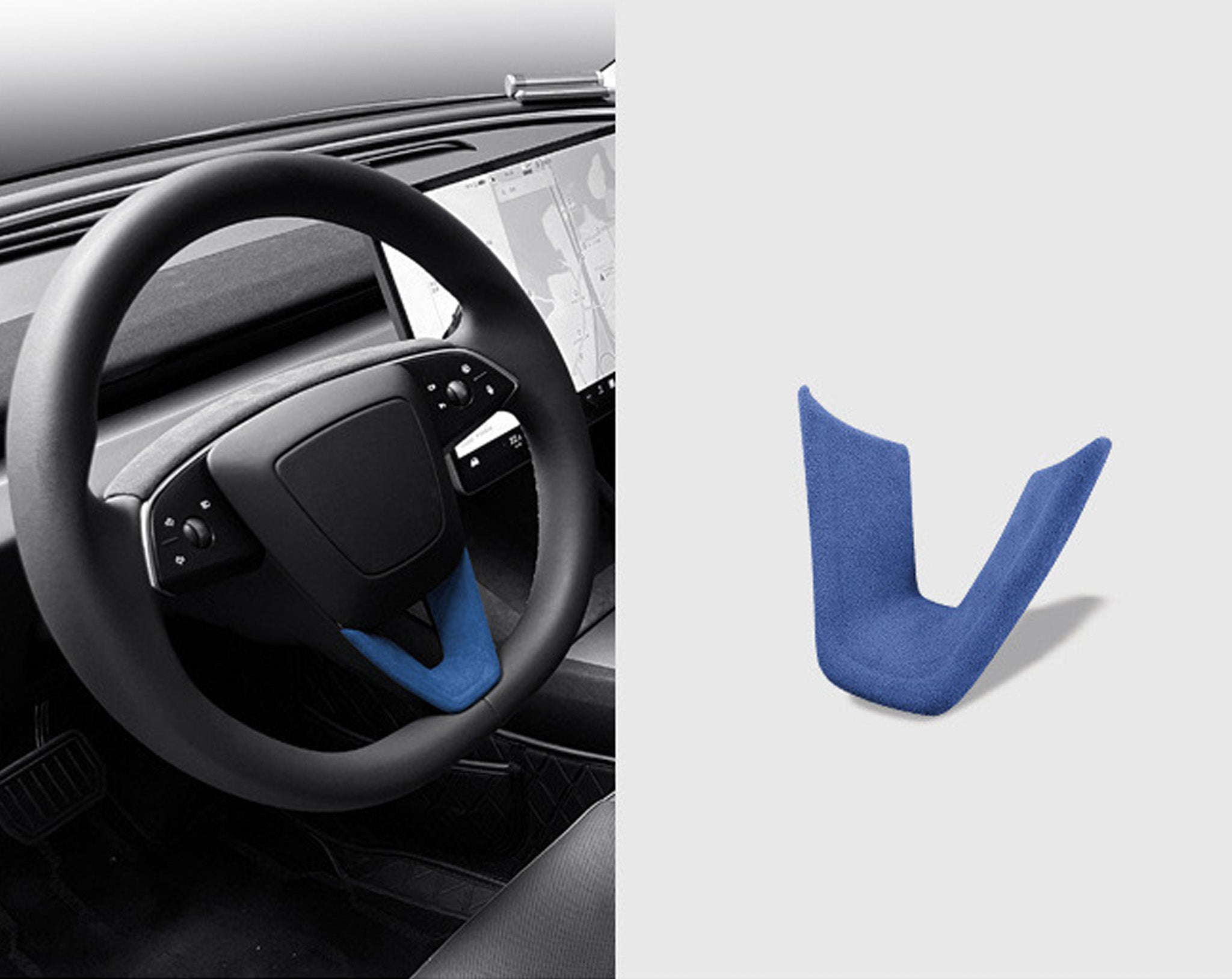 Tesla Alcantara Steering Wheel Lower Trim Cover for 2024+ Model 3 Highland | Premium Interior Upgrade | Perfect for Driving Comfort & Style Enhancement