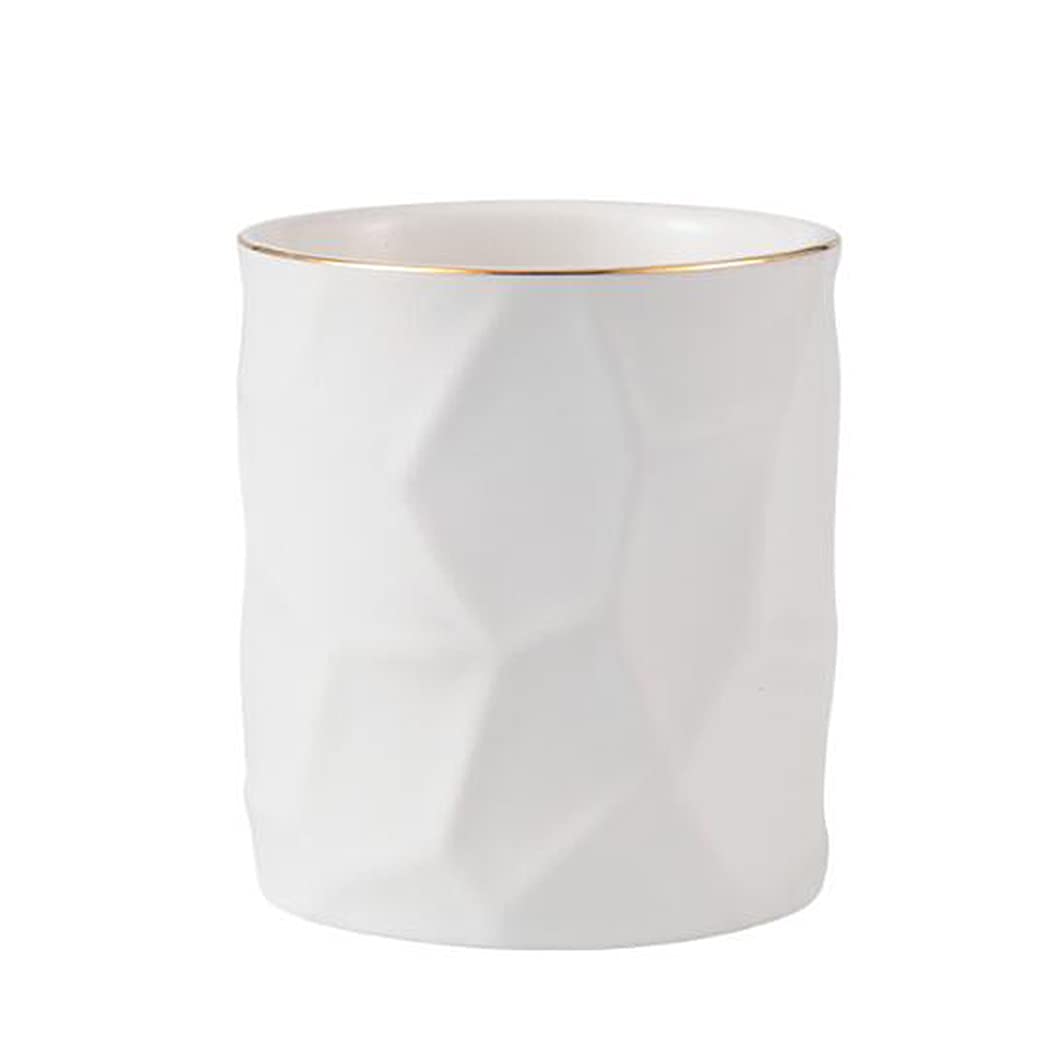 Irregular Geometric Pen Holder - Stylish Desktop Organizer for Stationery, Flowers & Kitchen Storage | Modern Home & Office Decor (White)