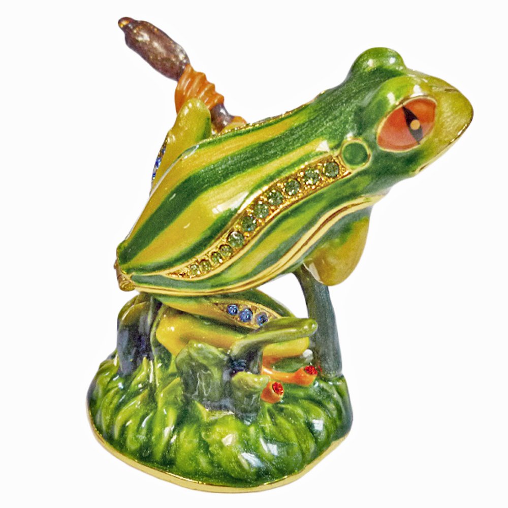 RUCINNI Frog on Stalk Jewelry Box - Cute Frog-Shaped Jewelry Storage Organizer for Rings, Earrings & Necklaces - Perfect Gift for Women & Girls - Home Decor & Bedroom Accessory