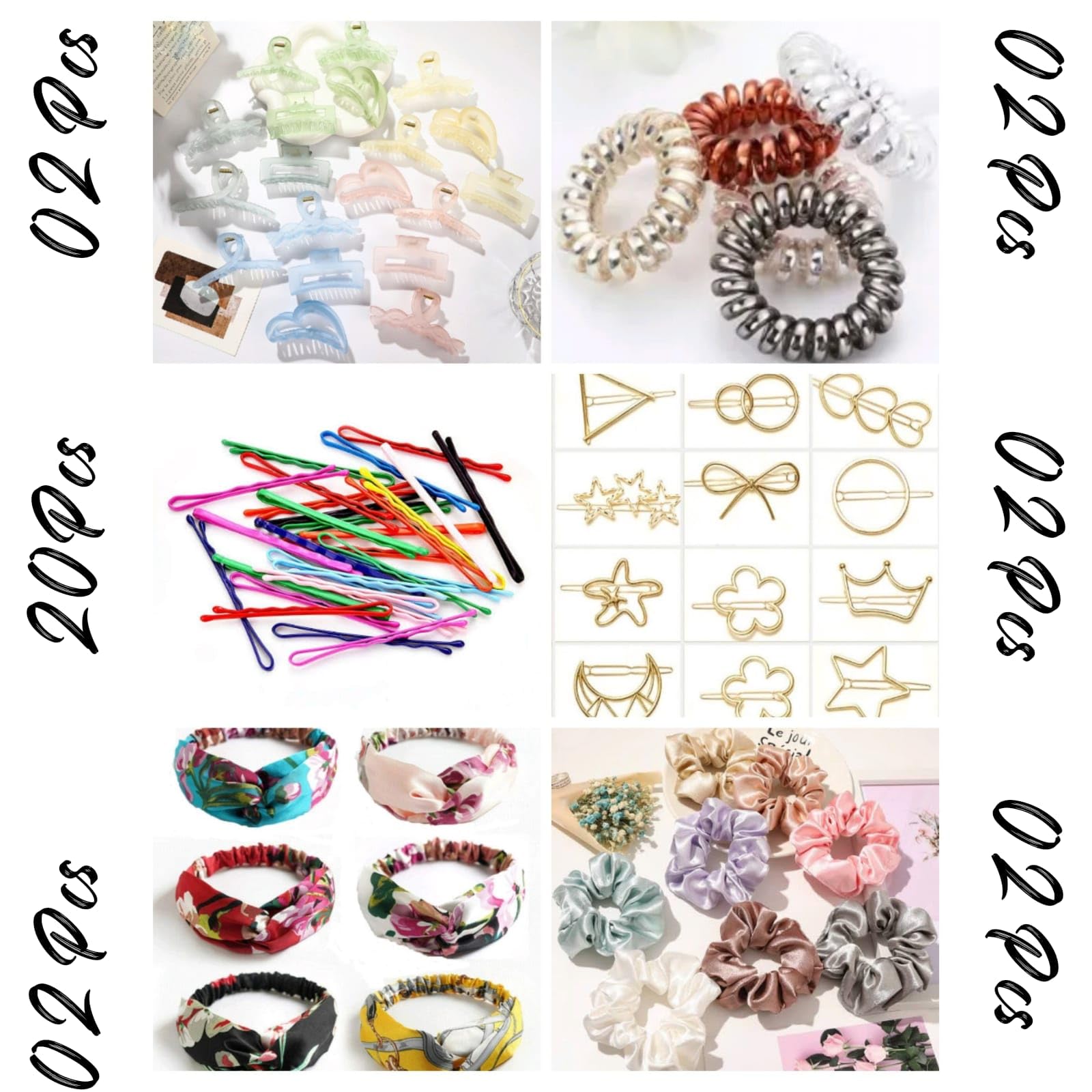 Snowpearl 30-Piece Stylish Hair Accessories Set - Bobby Pins, Satin Scrunchies, Spiral Bands, Gold Clips, Headbands & Claw Clips for Women & Girls | Perfect for School, Work, Parties & Everyday Styling