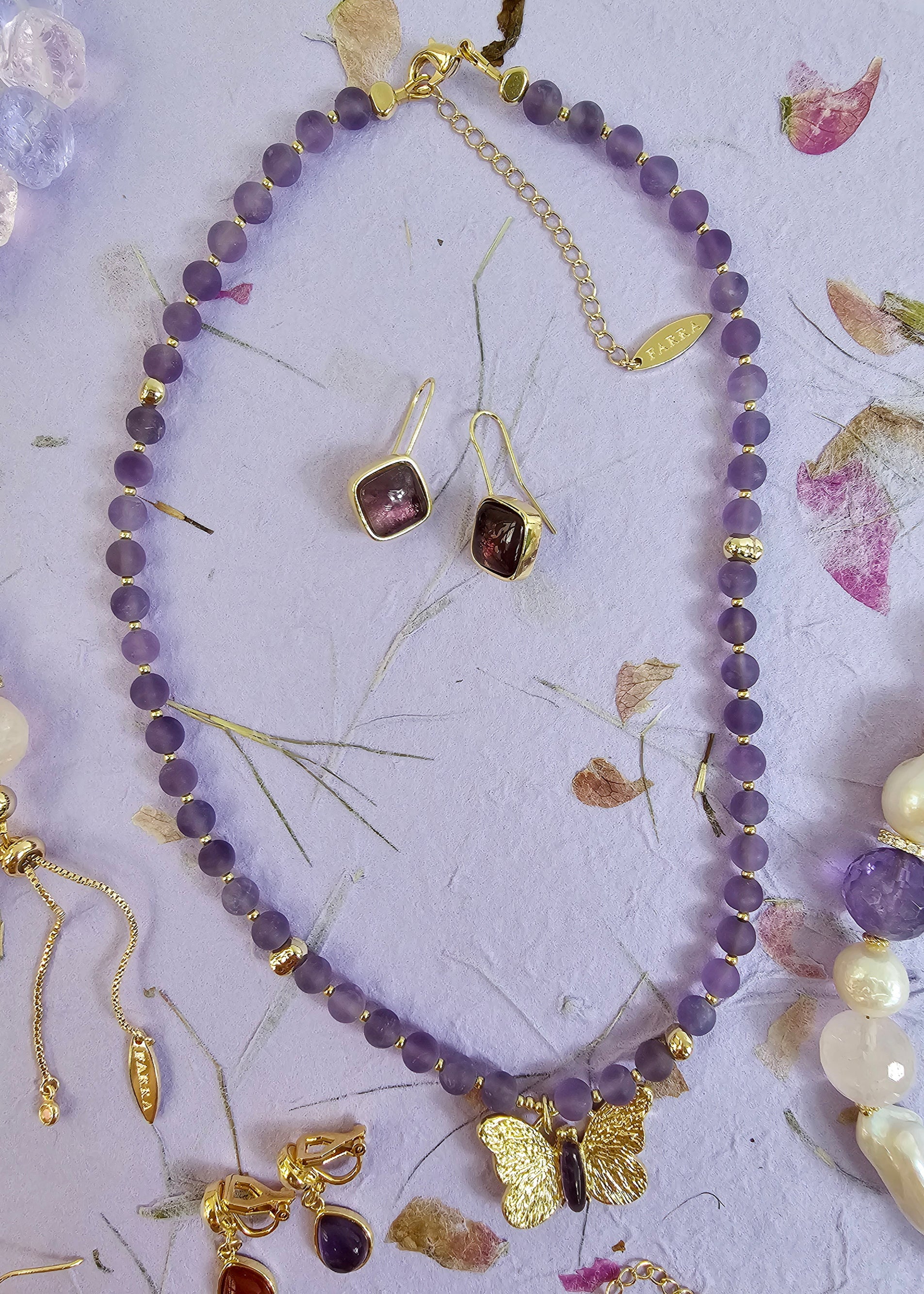 Natural Amethyst Butterfly Pendant Necklace for Women - Elegant Purple Gemstone Jewelry Gift for Birthday, Anniversary & Special Occasions