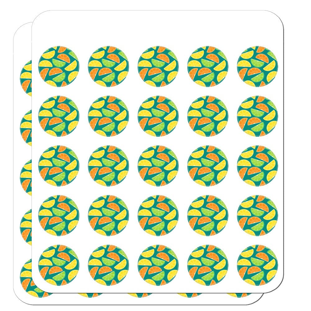 Citrus Lemon Lime Orange Slices Pattern Planner Stickers - Decorative Scrapbooking & Crafting Supplies for Bullet Journals, Calendars, DIY Projects