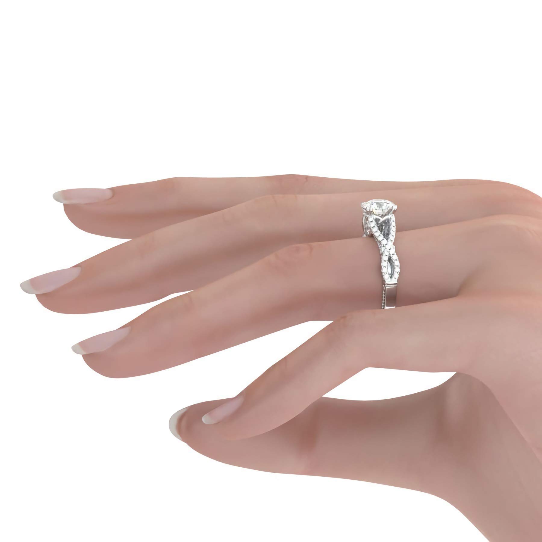 1.28 Carat (ctw) Moissanite Engagement Rings for Women - 10K/14K/18K Gold or Platinum Plated Silver - Sparkling Wedding, Proposal & Anniversary Jewelry Gift