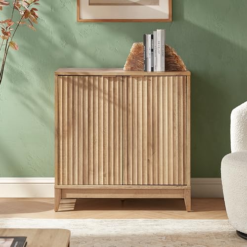 Oak Wave Fluted Cabinet