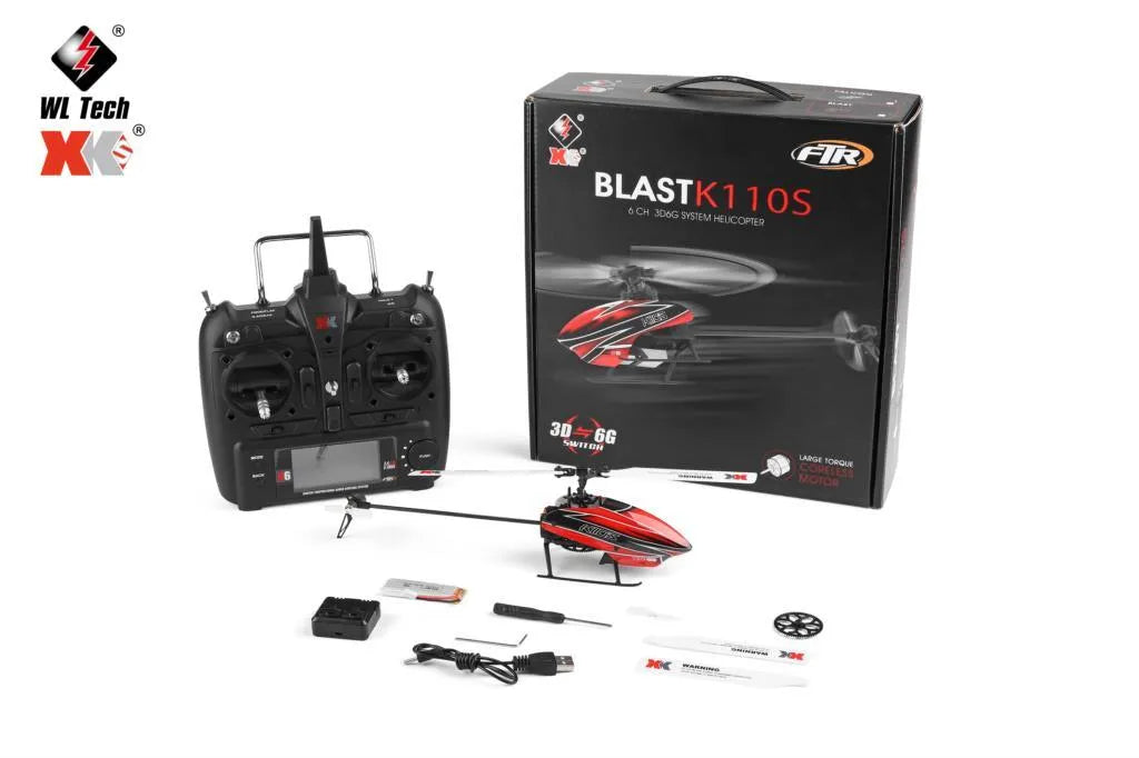 WLtoys XK K110S 6CH 3D 6G System Brushless Motor 2.4G RC Helicopter - BNF/RTF Compatible with Futaba S FHSS - Perfect for Indoor/Outdoor Flying, Aerial Photography, and RC Hobby Training