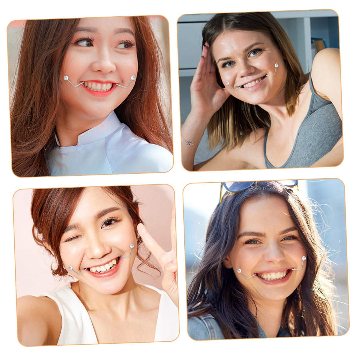 4pcs Dimple Maker Clip for Cheeks - Titanium Face Exerciser & Dimple Trainer Balls - Facial Dimple Creation & Enhancement Kit - Perfect for Natural Dimples & Facial Toning at Home or Gym
