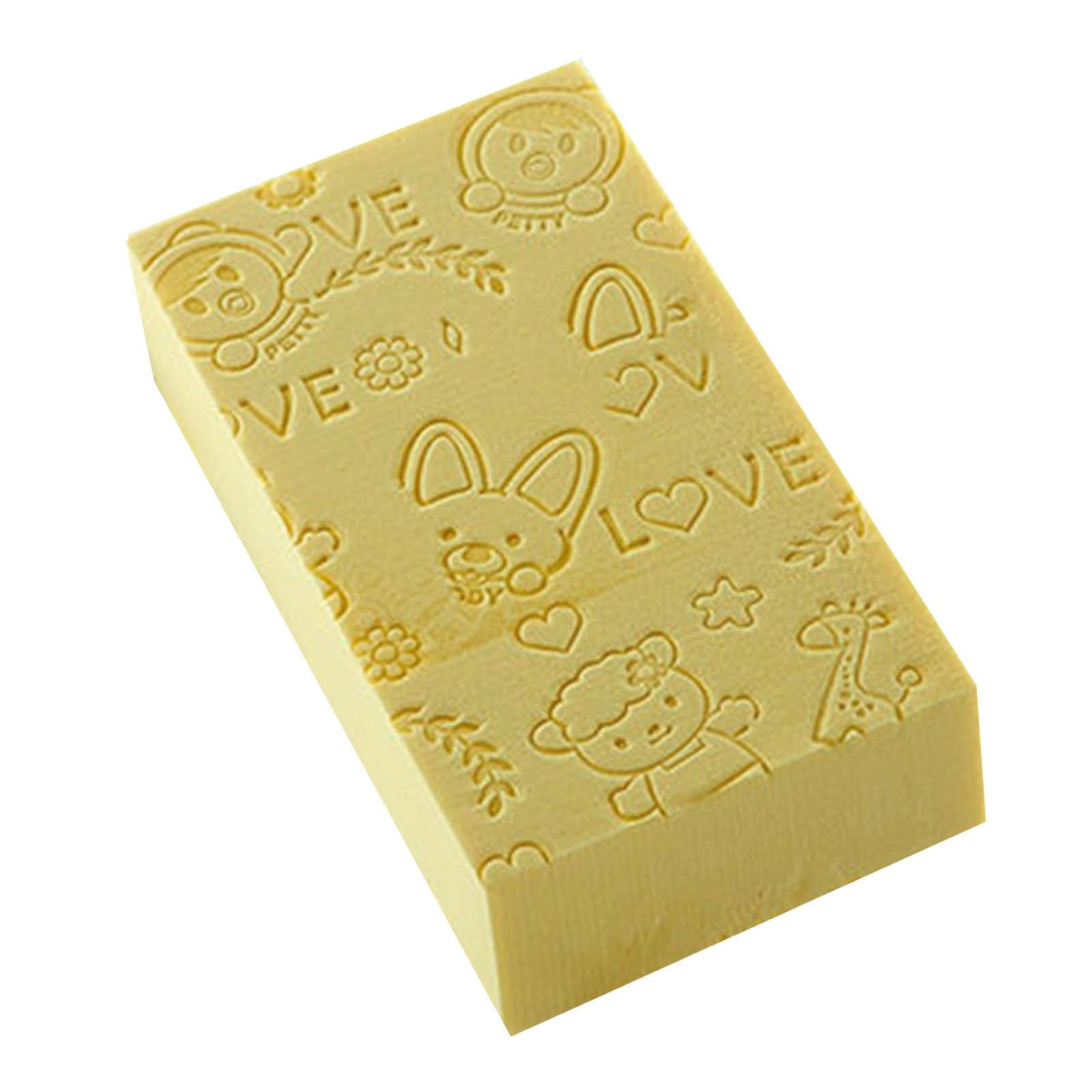Exfoliating Shower Sponge for Adults & Kids - Gentle Skin Cleanser & Body Scrubber - Soft Bath Sponge for Baby, Children & Sensitive Skin - Perfect for Daily Shower & Spa Relaxation (Yellow)