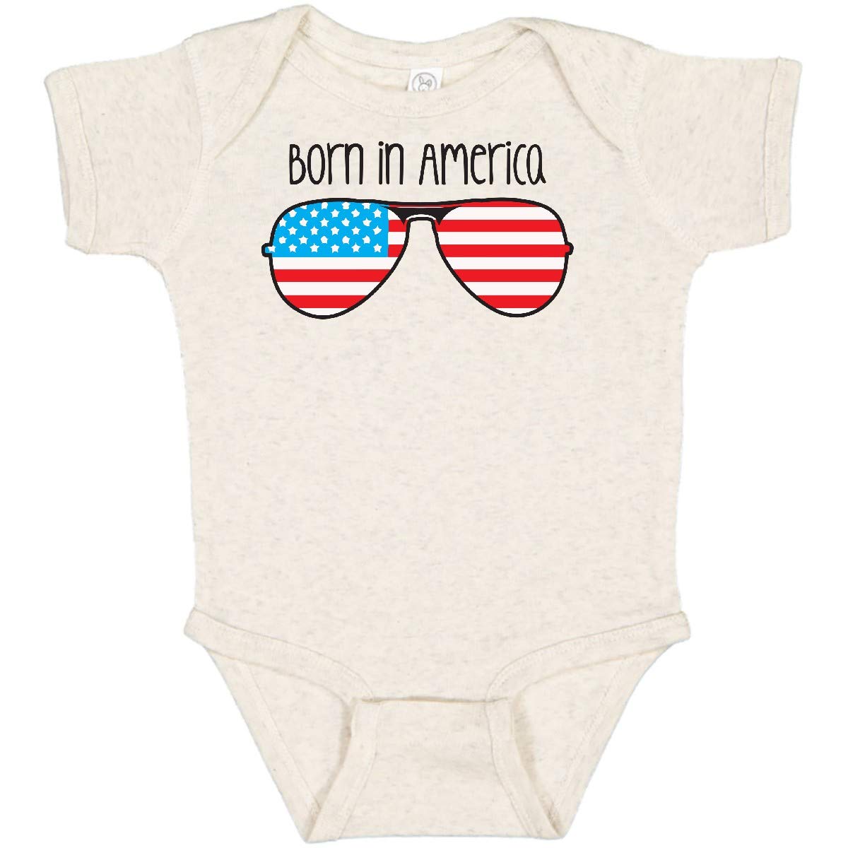 Inktastic Born in America Baby Bodysuit - Patriotic Onesie for Newborns & Infants | Perfect for 4th of July, Memorial Day & Family Photos