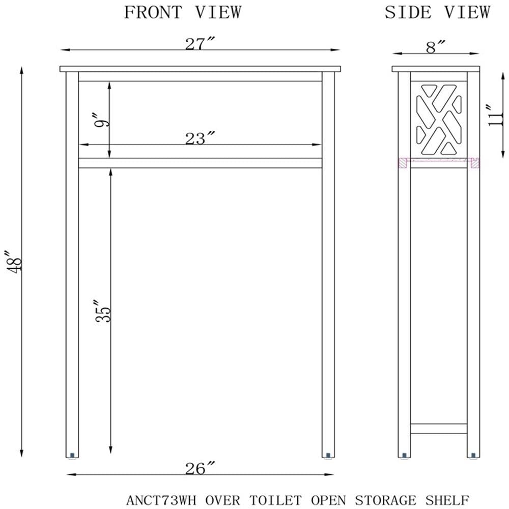 Alaterre Coventry Bathroom Over Toilet Storage Shelf - White 27