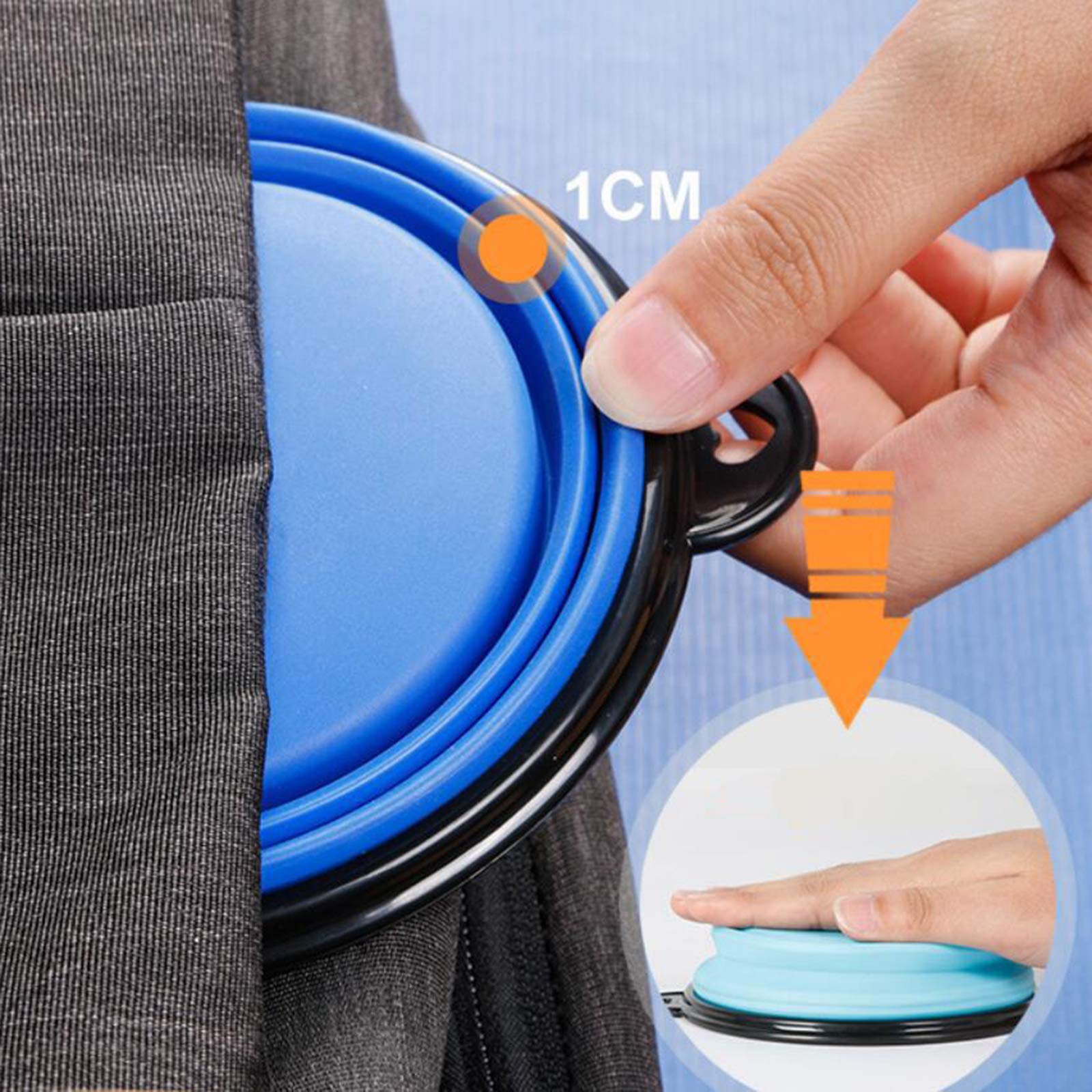 SECRET DESIRE Slow Feeder Dog Bowl - Collapsible Pet Food & Water Dish for Cats & Dogs - Non-Slip Design for Messy Eaters - Perfect for Travel, Camping & Home Use (Blue)