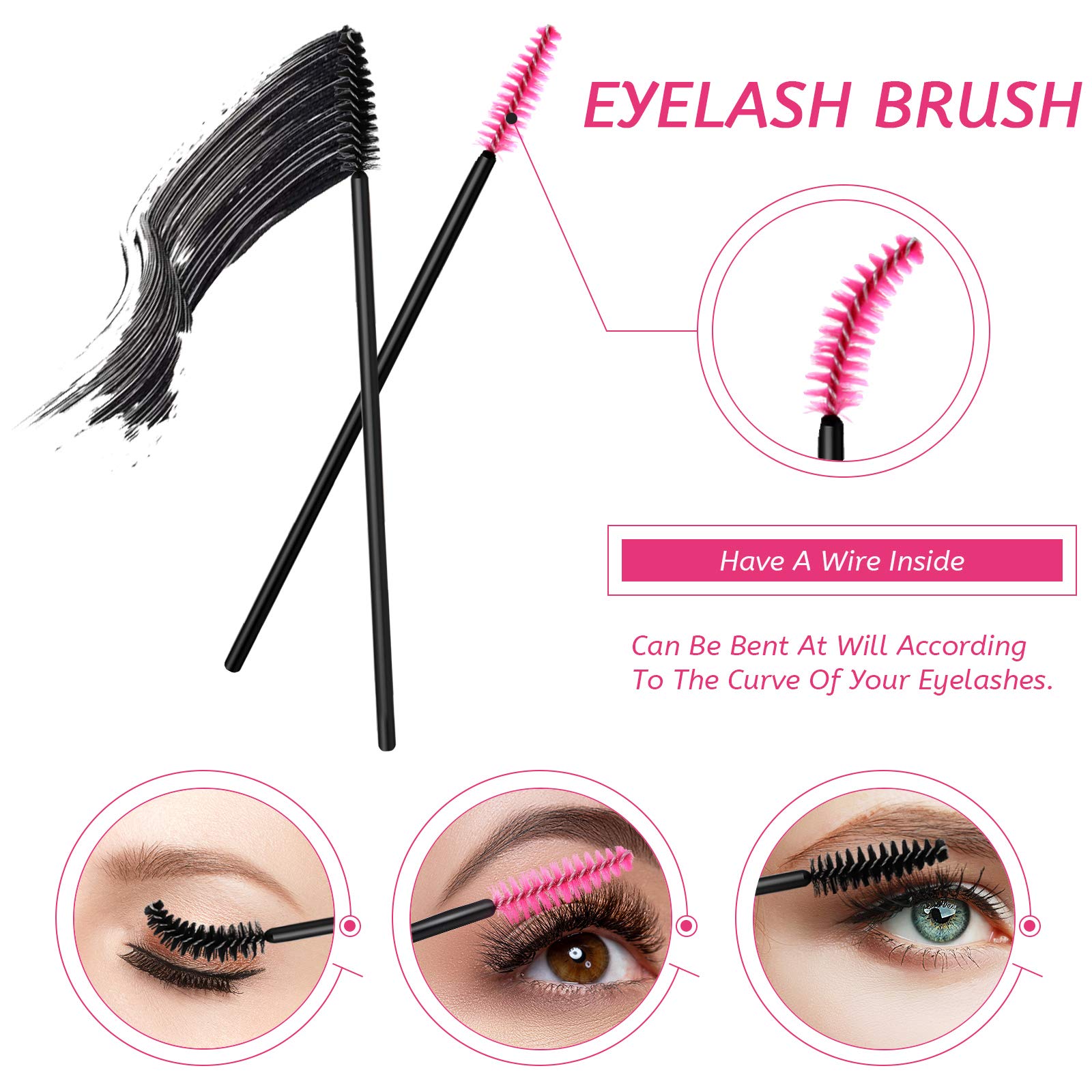 260-Piece Disposable Makeup Tools Kit - Eyeliner Brushes, Mascara Wands, Lipstick Applicators, Hair Clips with Plastic Case & Waterproof Cape - Professional Stainless Steel Palette & Spatula - Perfect for Salon, Spa, Makeup Artists & Home Beauty Care