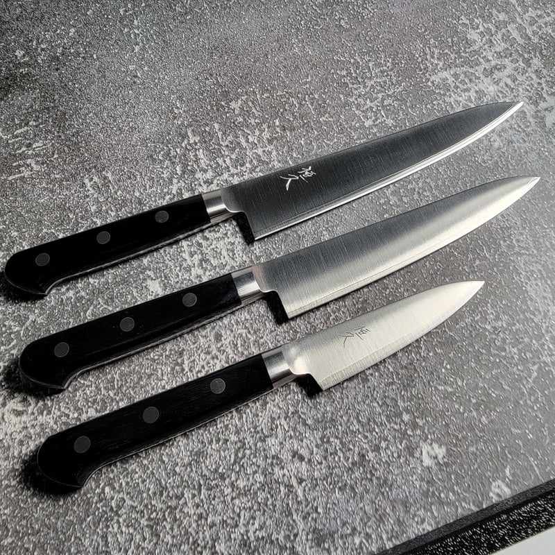 Tsunehisa SRS13 Japanese Petty Knife 150mm - High-Polished Stainless Steel Blade with Western Handle - Perfect for Slicing Fruits, Vegetables & Boneless Meat in Home Kitchen & Professional Use