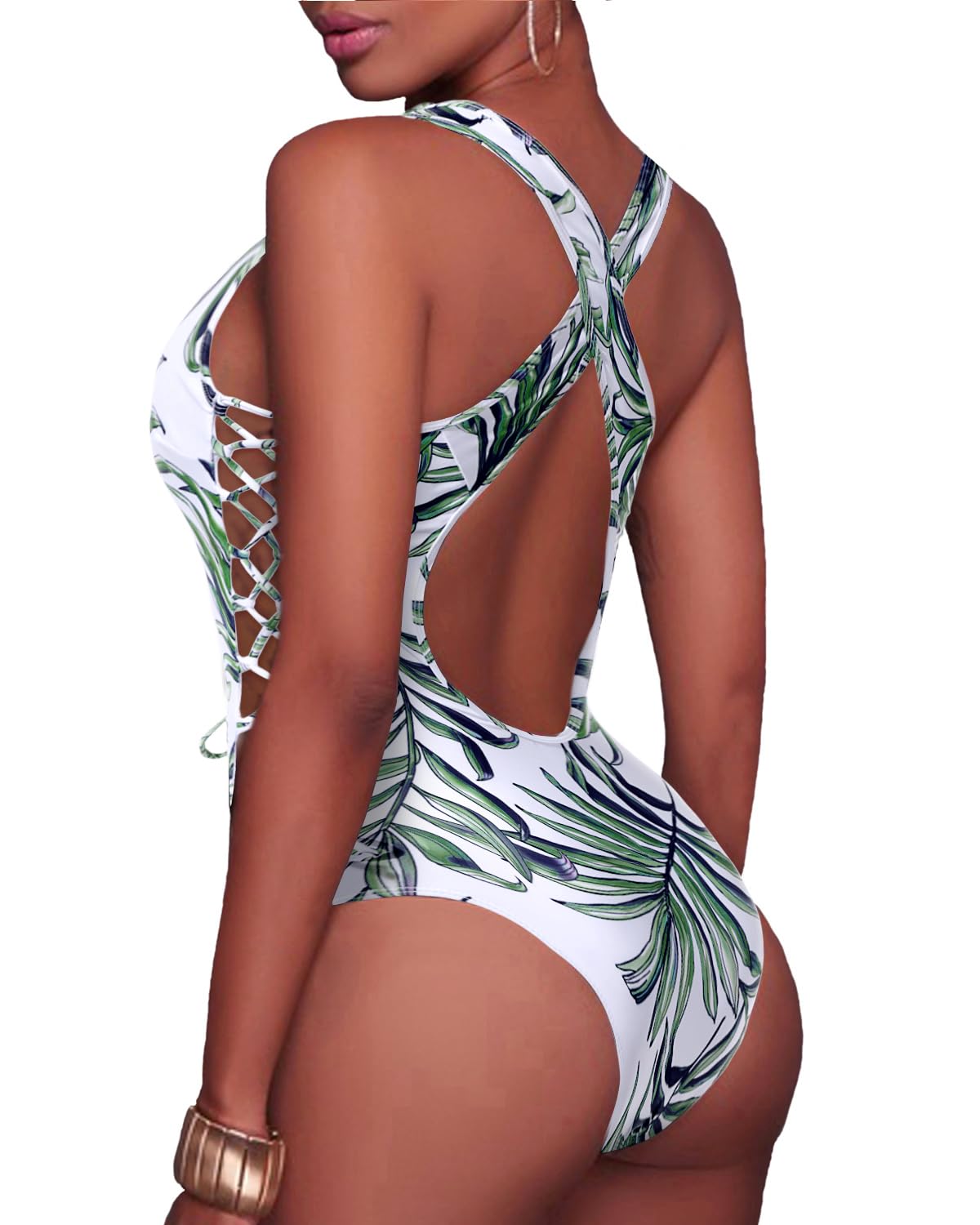Sexy One Shoulder Monokini Swimsuit for Women - Lace Up One Piece Bathing Suit | Beach Vacation, Pool Party, Summer Swimwear
