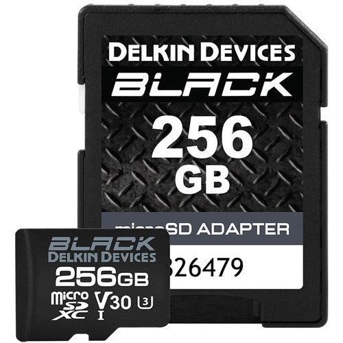 Delkin Devices 256GB UHS-I microSDXC Memory Card with SD Adapter - High-Speed Storage for 4K Cameras, Drones, and Gaming Consoles