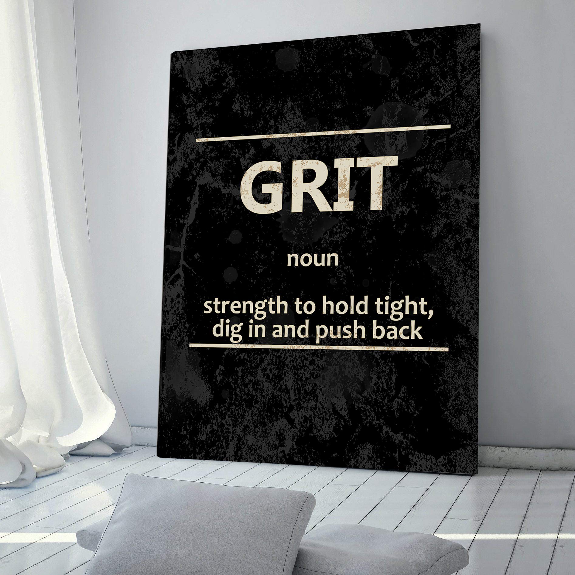 GRIT Hustle Execution Motivational Wall Art Canvas Print - Inspirational Office Decor for Entrepreneurs & Business Professionals - Perfect for Home Office, Workspace & Corporate Environments