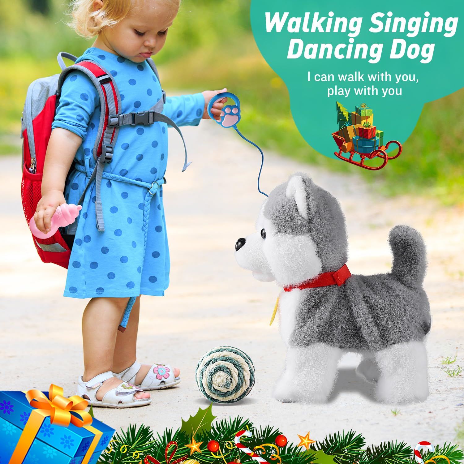 Interactive Husky Walking & Barking Dog Toy for Kids - Realistic Licking Tongue, Wagging Tail & Voice Repeater - Remote Control Puppy Robot for Boys & Girls - Perfect Birthday Gift for Toddlers (Great for Indoor Play, Learning & Pet Simulation)