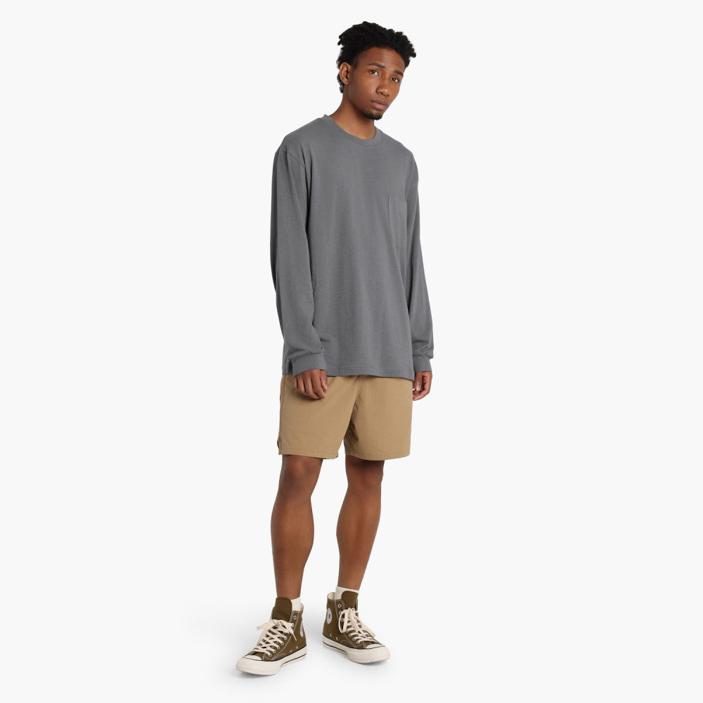 MADNESS DROP POCKET Long Sleeve T-Shirt for Men - Charcoal Gray Casual Streetwear - Perfect for Urban Outfits & Everyday Wear