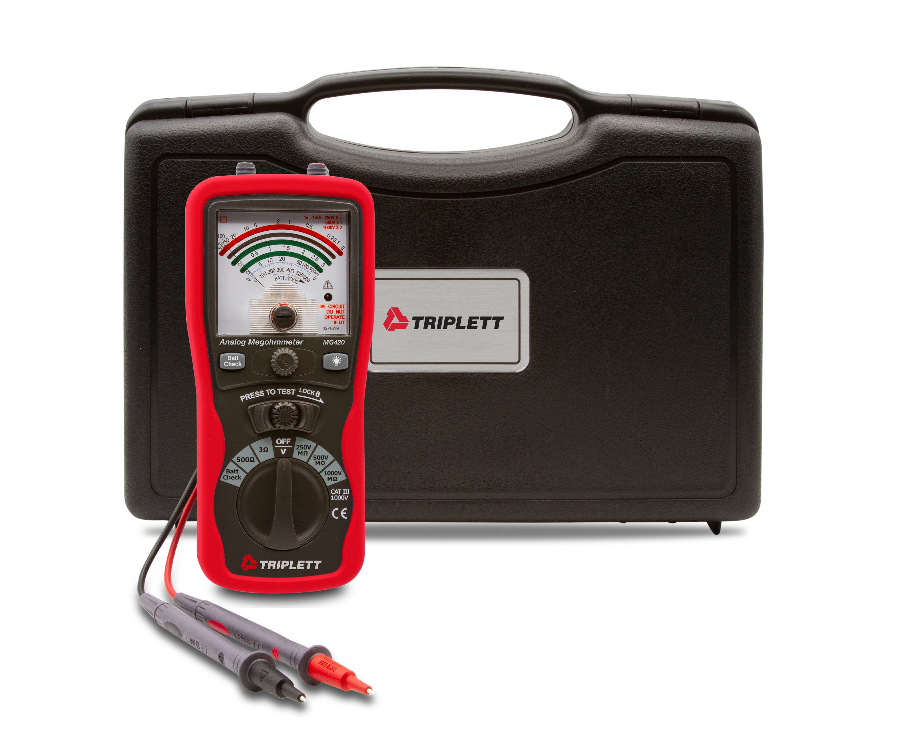 MG420 Analog Insulation Tester - 500V/1000V Megohmmeter for Electrical Safety Testing - Perfect for Home, Industrial and HVAC Maintenance